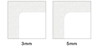 角丸半径は3mmと5mmの2種類